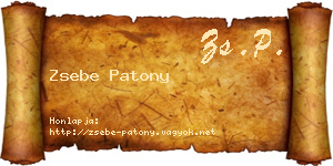 Zsebe Patony névjegykártya